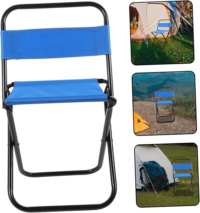 GANAZONO Foldable Outdoor Camping Chair Portable Fishing Stool Backrest Compact Lightweight Design for for Hiking Picnics and Beach Use