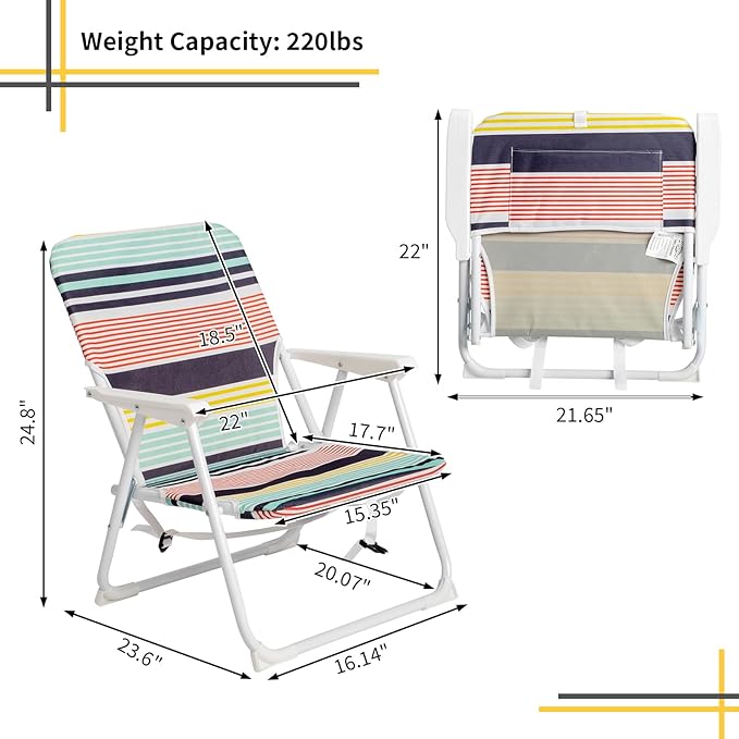 Folding Beach Chair Beach Chairs for AdultsPortable Heavy-Duty Lawn Chairs Made of High Strength Durable 600D Oxford Fabric and Steel Frame for OutdoorsCamping TripSporting EventPicnic BBQ
