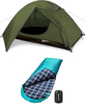 Bessport Sleeping Bag Winter and Bessport Camping Tent 1 Person Tent Waterproof Two Doors Backpacking Tent Easy Setup Lightweight for Outdoor Hiking Mountaineering Travel