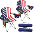 Folding Camping Chairs Durable 600D Oxford Portable Outdoor Chair with Cooler Pouch Cup Holder &amp Storage Pocket for Camping Beach Fishing