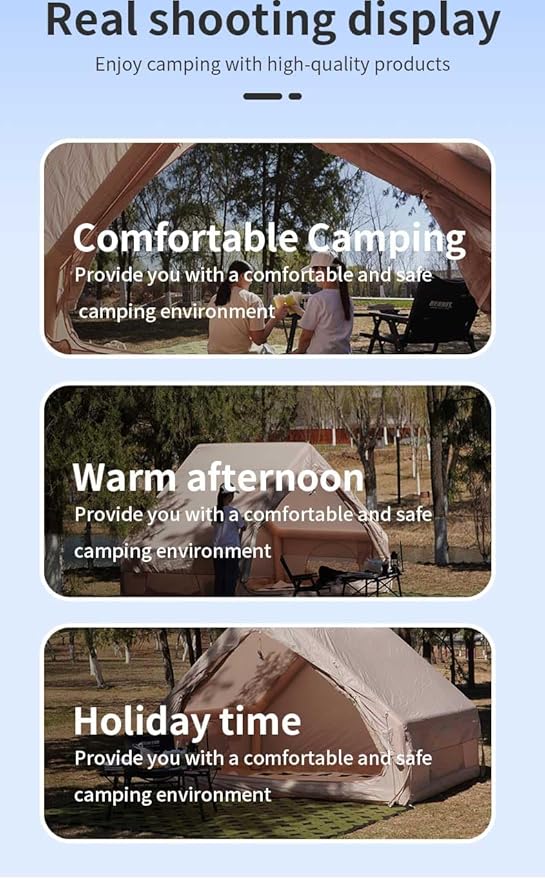 2025 Upgraded Waterproof Inflatable Camping Tent for 5-8 People No Assembly Needed Luxury Glamping House Oxford Fabric Inflatable Camping Tents with Hand Pump
