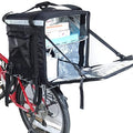 PK-92Z: Big Insulated Pizza Delivery Bag with Cup Holder 16 L x 16 W x 16 H Thermal Food Delivery Box For Scooter Heat Insulated Food Delivery Bag For Bike Side Loading 2-Way Zipper Closure