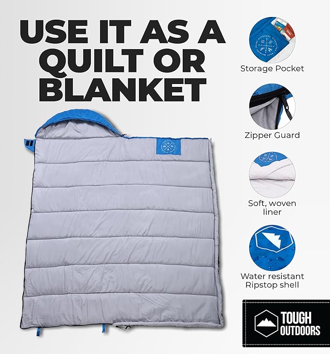 Tough Outdoors Sleeping Bags for Adults &amp Kids Sleeping Bags Girls Boys Teens - Camping Sleeping Bag for Backpacking- Cold Warm Weather &amp Summer Sleeping Bag - Lightweight Waterproof Compact S