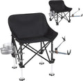 Fishing Chair Complete Accessories Set with Rod Holder Bait Tray Fish Guard Ice Fishing Gear 150kg Capacity Portable Folding for Adults Outdoor (Black-1)