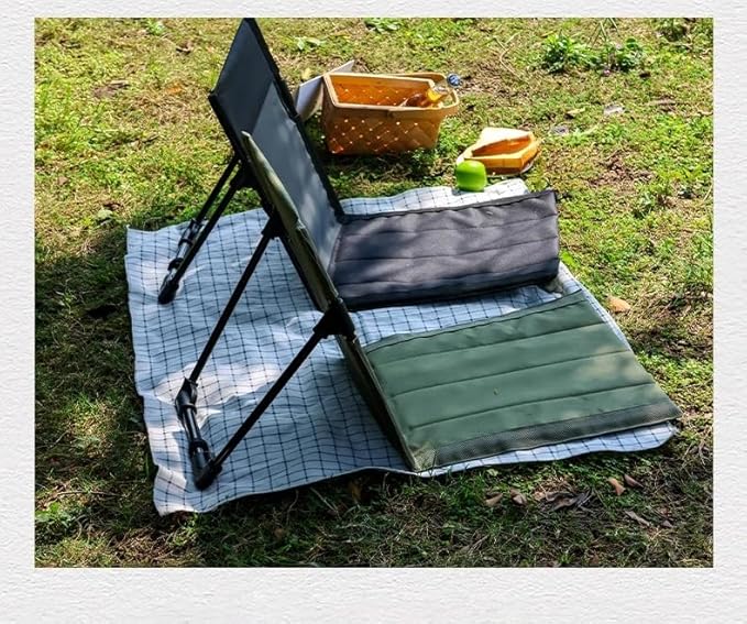 Outdoor Portable Ultra Light Foldable Lounge ChairPortable Beach Lounge ChairOutdoor Barbecue FishingBeach Camping Picnics Road trips Including Storage Tote Bags Black Army Green Khaki