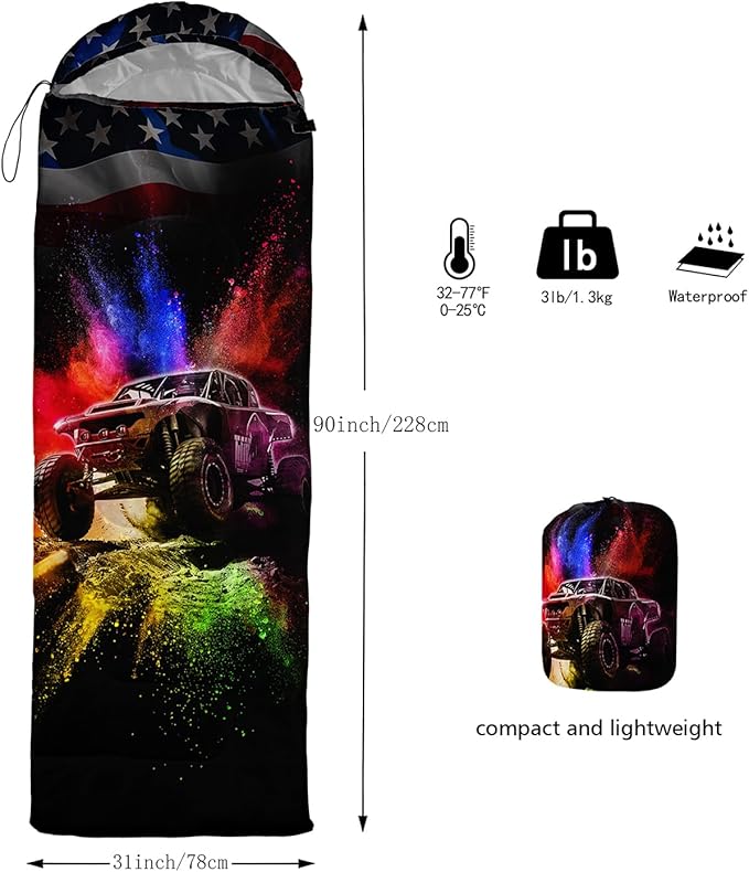 Print sleeping bagsleeping bagsOutdoor Camping Sleeping BagSuitable For Children Boys And Girls PortableWaterproofCompact And LightweightGreat For Outdoor CampingBackpacking And Hiking