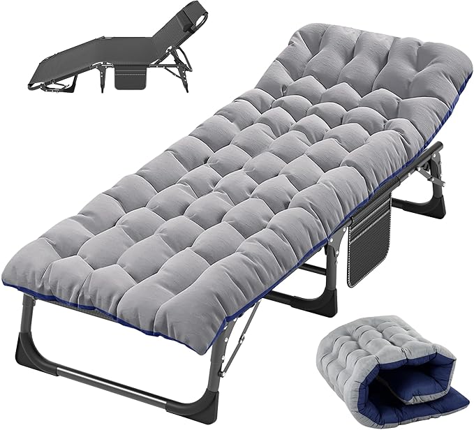 Slsy Folding Bed with Mattress Cot Size Foldable Guest Beds Hideaway Cot for Adults Portable Fold up Bed with Adjustable Positions for Home Office Indoor Outdoor