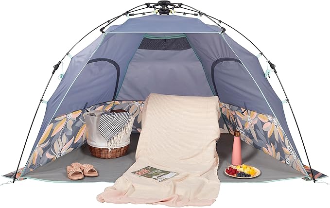 Lightspeed Outdoors Pop-Up Beach Sun Shade Quick Shelter Vintage Floral