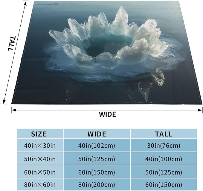 Large Crystal Soft Fleece Blanket 60 * 50 inch Soft Sofa Blanket Suitable for Sofa Camping Travel Night Cover Blanket