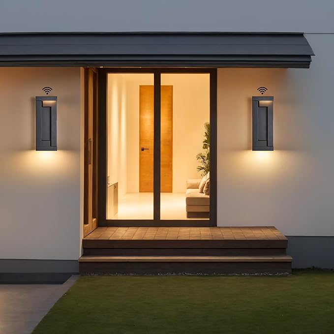 Dusk to Dawn Outdoor LED Wall Lights Exterior Front Porch &amp Patio Light Photocell Sensor Wall Sconce Lamp IP65 Waterproof Anti Rust Outside Lighting for House Doorway Garage