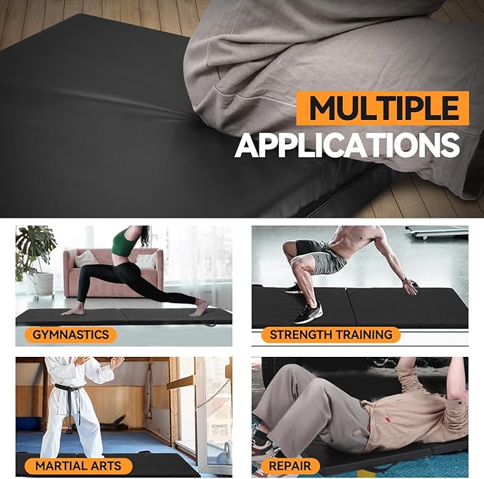 Auto Dynasty Foldable EVA Mat Folding Mechanics Pad 1.5 inch Thick Foam Padding with Portable Carrying Handles for Garage Picnicking Gardening Foam Sleeping Mat for Camping Home Gym