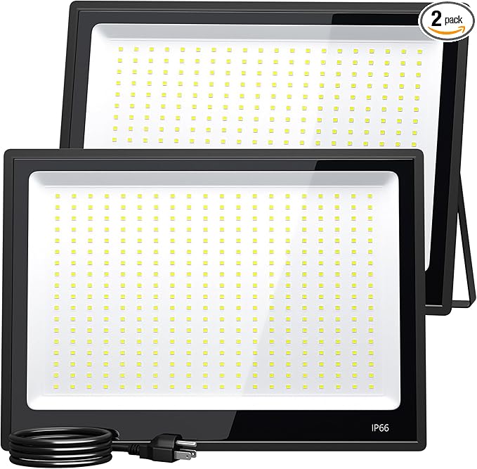 XXBSAZ LED Flood Light Outdoor High Power Commercial Work Light IP66 Waterproof Daylight Super Bright Security Stadium Lights for Parking Lots Warehouses Yard (2 300 Watts)
