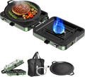 Portable Camping stove 2 Burner Foldable Camping Stove with Griddle and Carrying Bag &amp Hose 8600BTU Portable Propane Camp Stove with Ignition &amp 2 Adjustable Burnersfor Camping Tailgating BB