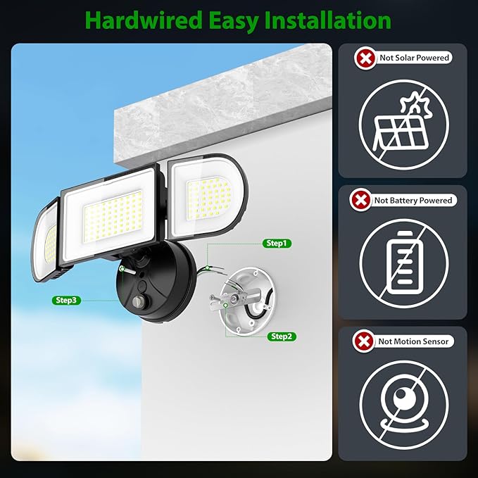 iMaihom 130W Led Flood Light OutdoorDusk to Dawn Outdoor Lighting 13000LM Outdoor Lights 3 Adjustable Heads Security Lights with Photocell IP65 Waterproof 6500K Outside Flood Light for Yard Garage