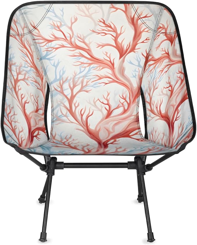 Honeybaby Folding Camping Chair Coral Camping Chairs Lightweight Portable Chair Outdoor Foldable Chairs for Camping Travel Picnic Beach Hiking