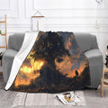 Giant Tree at Dusk Soft Fleece Blanket 60 * 50 inch Soft Sofa Blanket Suitable for Sofa Camping Travel Night Cover Blanket