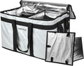 Food Distribution Insulated Bag Insulated Cold Meal Bag with Attached Bottom and Divider for Hot and Cold Food Outside (Partitioned Grye)