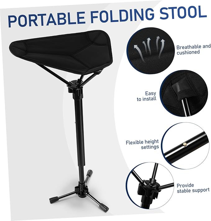 VICASKY Outdoor Stool Portable Height Adjustable Folding Chair for Camping Hiking Fishing