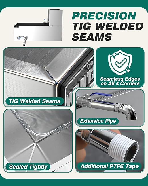 WantJoin Maple Syrup Evaporator Pan 25 GAL - Syrup Evaporator Pan Stainless Steel w/Thermometer 30 * 16 * 19 Inch Makes 375 Bottles of 50oz Upgraded Leak-Proof TIG Welded Seams