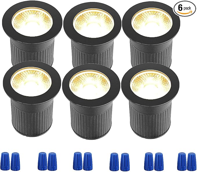 RNEHON 10W In-Ground Well LightVoltage 12-24V In-Ground Lighting Low Voltage Landscape Pathway Lights IP67 Waterproof Aluminum 3000K Outdoor Lighting for YardLawnGardenPatioPack of 6