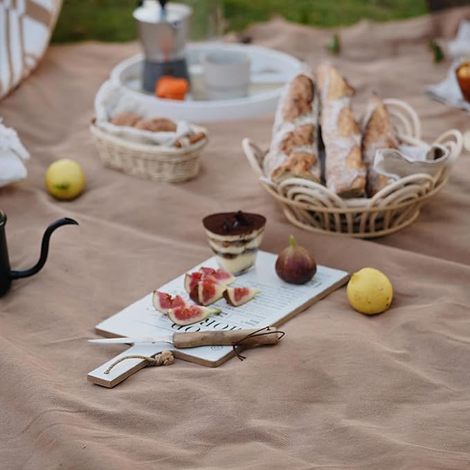 Large Thick Picnic Blanket Outdoor Portable Grass Park Outing Spring Mat with Strap Camping RV Beach Soccer Concerts Hiking Barbecues Mats for Parks Beaches