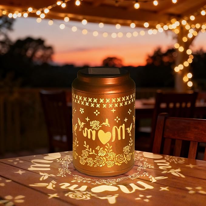 Gifts for Mom Grandma - Hummingbird Solar Lantern Outdoor Waterproof Mother Day Gifts Birthday Gifts for Women Hanging Solar Lights for Yard Garden Decor