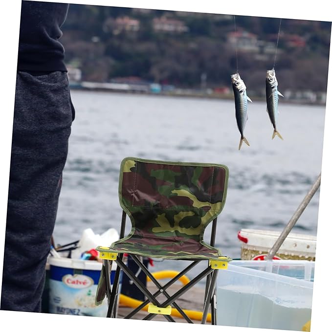 GALPADA Practical Outdoor Folding Chair Oxford Folding Stool Easy to Assemble for Fishing