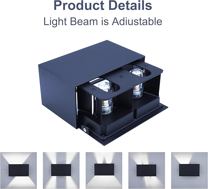 KICAAO Modern Wall Sconce 16W IP65 Waterproof LED Modern Lighting Suitable for Indoor and Outdoor Replaceable G9 LED BulbAdjustable Light Angle