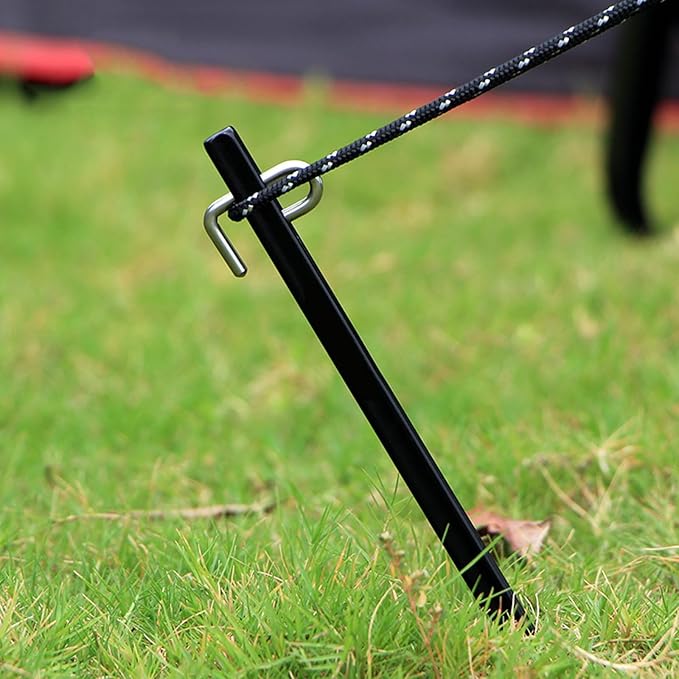 Camping Gear Camping Tent Stakes Aluminium Tent Stakes Peg Garden Ground Anchors with Hook Windproof Camp Tent Spikes Canopy Nails