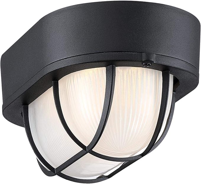 Westinghouse 6113700 Traditional One-Light Dimmable LED Outdoor Wall Light Textured Black Finish White Glass