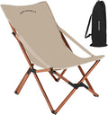 Whitsunday Outdoor Chair Camping Folding Butterfly Chair with Pillow Portable Reclining Chair for Camping Picnic Beach Travel Hiking -Khaki