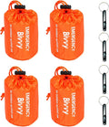 4 Pack Emergency Bag Survival Bivvy Sack with Whistles Lightweight Portable Emergency Supplies for Outdoor Camping Hiking Keep Warm After Earthquakes Hurricanes Disasters