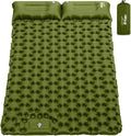 HiiPeak Double Sleeping Pad - Self Inflating 3 Extra-Thick for 2 Person with Pillow Built-in Foot Pump Inflatable Sleeping Mat for Backpacking Hiking Traveling Tent Portable Camping Mat (Green)