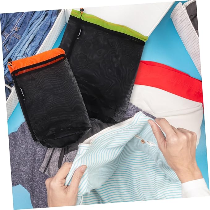 Yardwe 1 Set Reusable Polyester Mesh Storage Sack for Camping and Outdoor Gear Drawstring Bags Durable Space Saving Compression