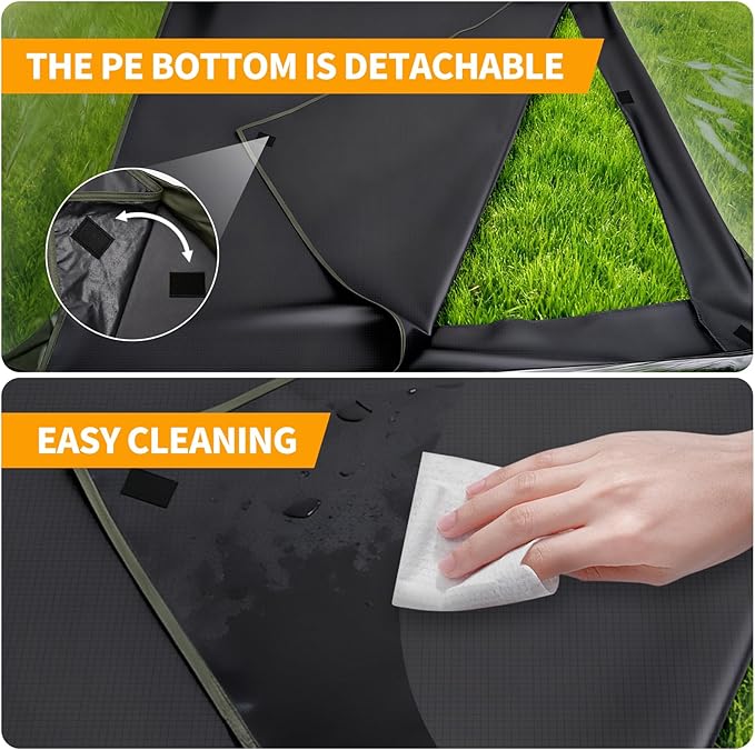 ARCTICSEA Thickened PVC Sports Tent - All-Weather Shelter Pod for 2-6 Person Pop-Up Shelter Instant Setup Removable Top &amp Sealed Floor for Outdoor Events Soccer Rugby