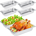 LANIAKEA 6PCS Hotel Pans Stainless Steel Steam Table Pan Restaurant Supplies 1/3 Size x 2.5 inch Deep Stainless Steam Table Pans Hotel Pan Trays for Food Party Catering Supplies