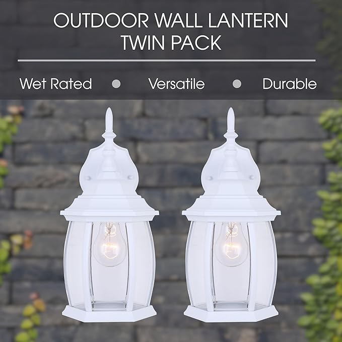 Canarm IOL73TWH Outdoor Lantern Twin Pack White