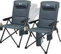 Portal Reclining Camping Chair with Adjustable Back Folding Camp Recliner for Adults Portable High Back Oversized 350LBS 2-Pack