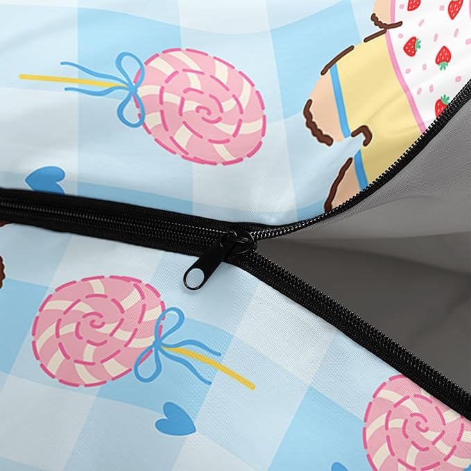 Cute Bear Sleeping Bag for Girls KidsKawaii Milk Tea Waterproof Portable Camping Bag3 Season Warm Cool Weather Lightweight Compact Camping Essentials Gear for Travelling Hiking Yellow
