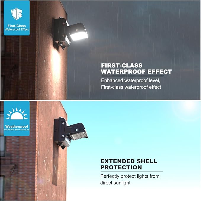 Lightdot 6Pack 150W LED Wall Pack Lights 360° Adjustable Panel with Dusk to Dawn Photocell 22500Lm 5000K IP65 Waterproof &amp Advanced Heat Dissipation Outdoor Security Lighting(Height:10~20ft)