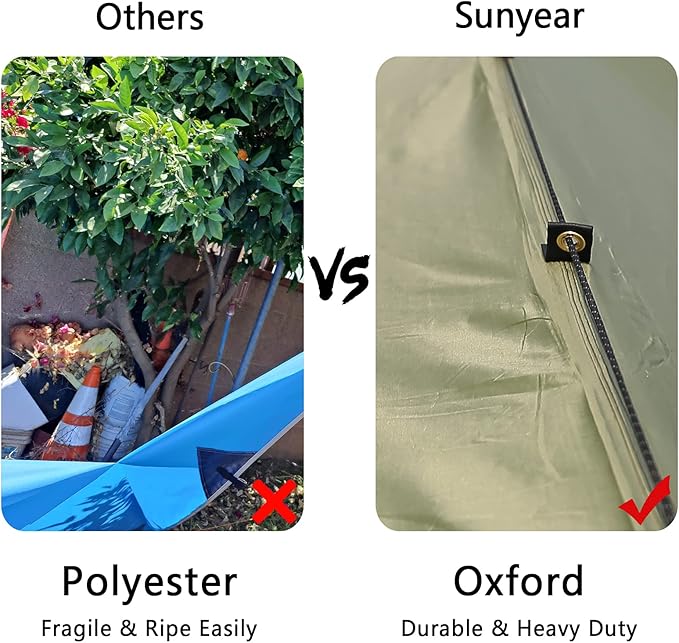 Hammock Rain Fly Tent Tarp Provides Effective Protection Against Rain Snow. 32ft Long Ridgeline. Big 9.8x9.5ft Durable Waterproof 210D Oxford. 6 Reflective Guy Lines 2 Stuff Sacks. Easy Assembly