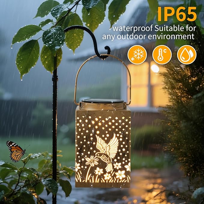 2 Pack Bronze Solar Lights Outdoor Waterproof Decorative - Gifts for Women Mom Grandma Hummingbird Garden Decor for Yard PatioBackyard Porch  Garden (Hummingbird)