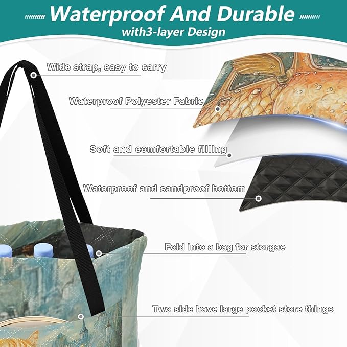 KLL Funny Cat Fish Shaped Car Waterproof Beach Blankets Soft Party Outdoor Playmat for Adults Summer Gift colcha para picnic