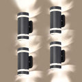 LED 4 Pack Semi Cylinder Up and Down Lights Outdoor Wall LightBody in Aluminum Waterproof Outdoor Wall Lamps3000k 5W with Certificate ETL…