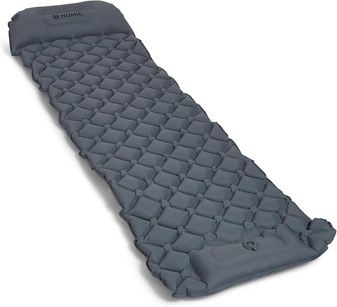 Nomic SOLAIR Self Inflating Sleeping Pad with Built-in Foam Pump 30s Inflate / 5s Deflate Integrated 5 Pillow 77 x 23 x 2 in Est. R-Value 2