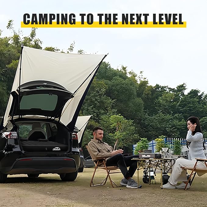 Tesla Model Y Mattress: Inflatable Camping Bed Air Mattress for Model Y Thickened Travel SUV Sleeping Pad with Car Air Pump 2 Pillows