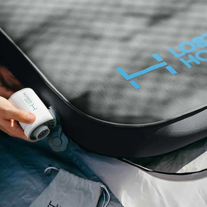 LOSTHORIZON Air &amp Foam Camping Mattress Self-Inflating Sleeping Pad 4.5 Thick with Air Pump Queen Gray
