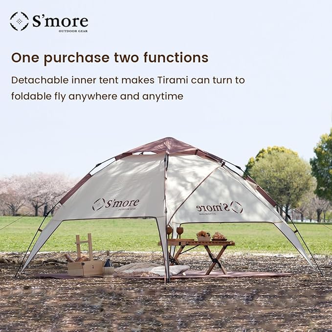 S'More 1/2 Person Beach Tent Lightweight &amp Easy Set Up Pop up Tent UFP 30+ Quick Portable Sun Shade Shelter for BeachPicnic Backyard Festival
