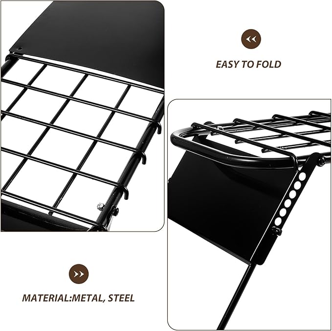 Portable Folding Camping Table with Mesh Top Adjustable Height Metal Frame Lightweight Outdoor Picnic and BBQ Table for Hiking Beach and Travel Use