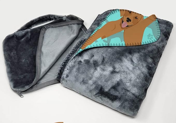 Caroline's Treasures MLM1009TBLT Red Fox Labrador Retriever Soft Travel Blanket with Bag Airplane Blanket Indoor Outdoor Camping Blanket for Traveling Picnics Beach Trips Concerts